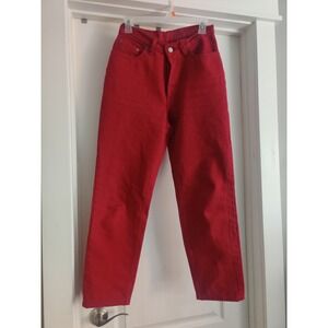 Vintage Levis 501 Red Jeans Womens 9 High Rise Straight Leg Button Fly USA Made